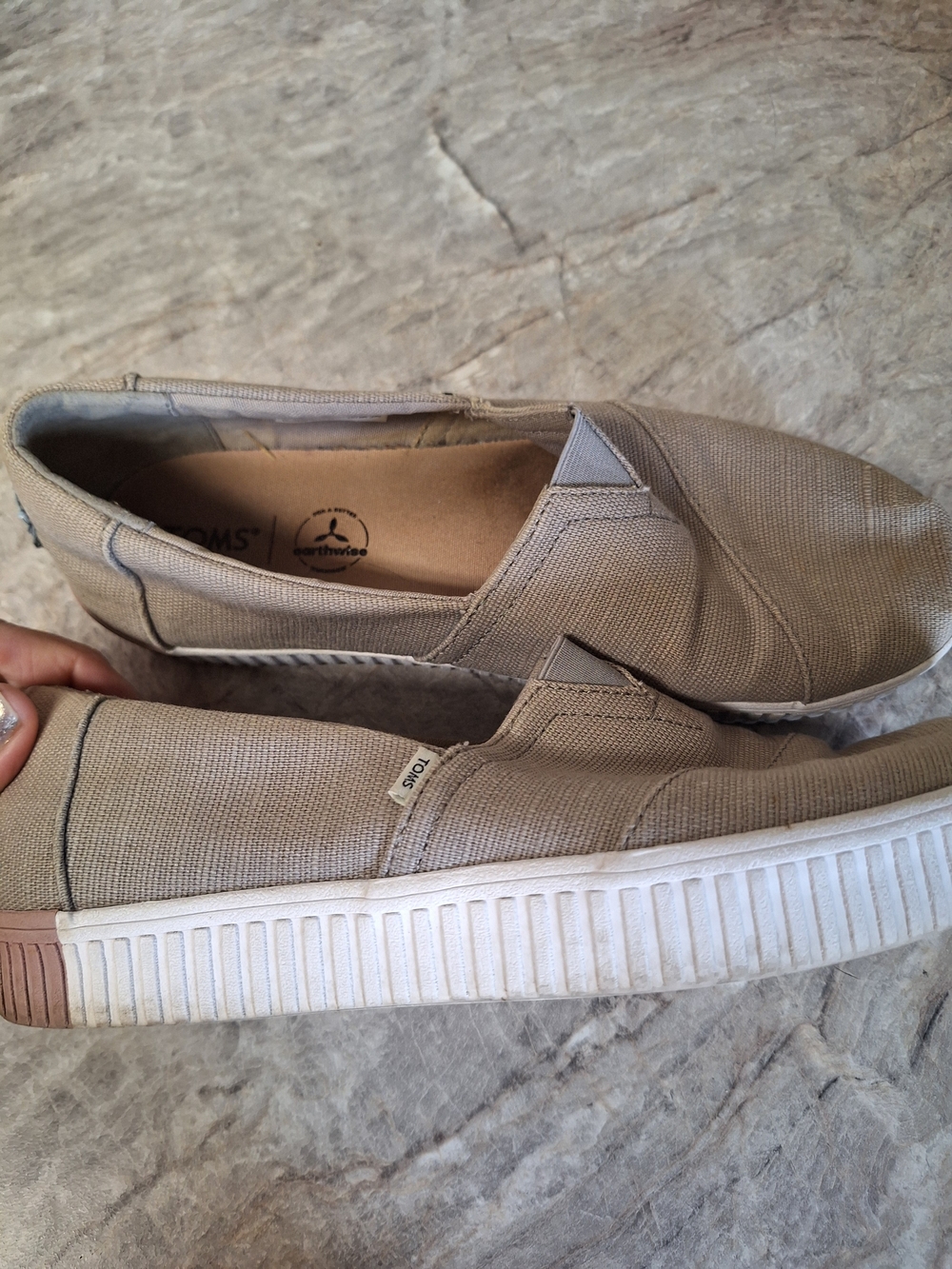 Toms Men's Slip-On Canvas Loafers in Light Taupe